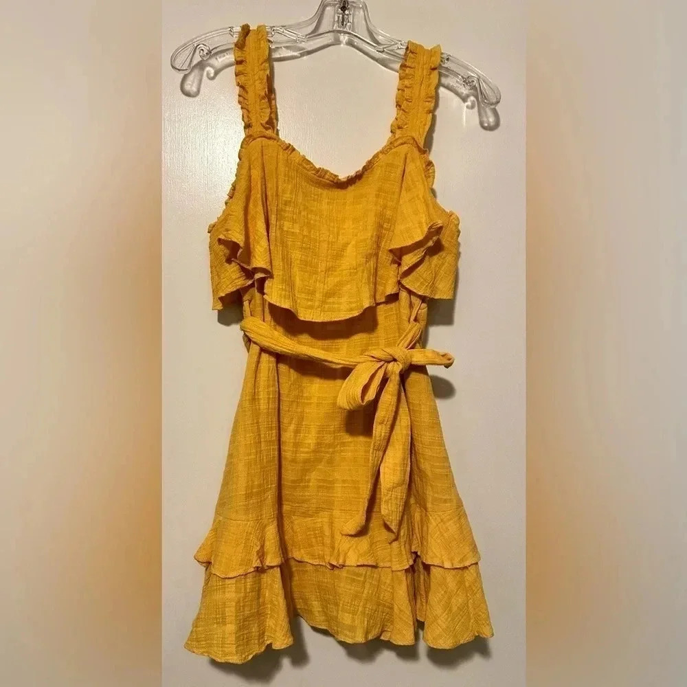 Here comes the sun mustard sleeveless dress size M - Picture 1 of 7